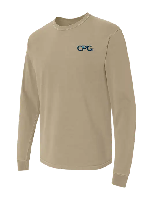Comfort Colors Garment-Dyed Tan Heavyweight Long Sleeve T-Shirt w/CPG Logo