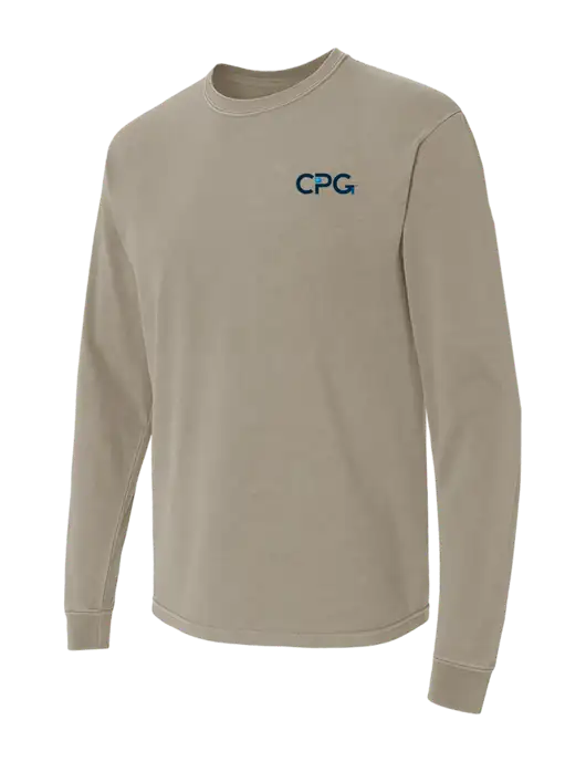 Comfort Colors Garment-Dyed Light Taupe Heavyweight Long Sleeve T-Shirt w/CPG Logo