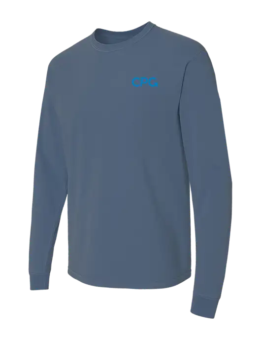 Comfort Colors Garment-Dyed Blue Slate Heavyweight Long Sleeve T-Shirt w/CPG Logo