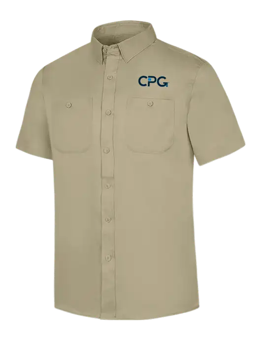 Red Kap Tan Short Sleeve Work Shirt w/CPG Logo
