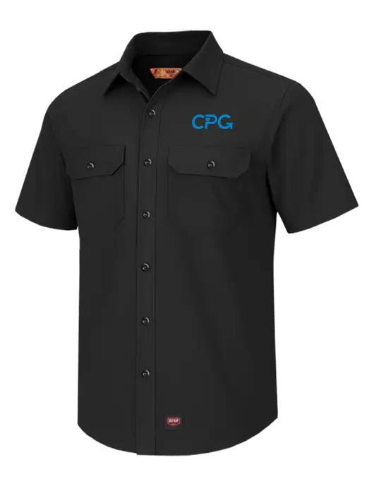 Red Kap Black Short Sleeve Solid Ripstop Shirt w/CPG Logo