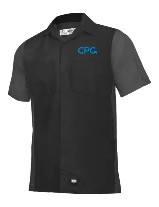 Red Kap Black/Charcoal Short Sleeve Ripstop Crew Shirt w/CPG Logo