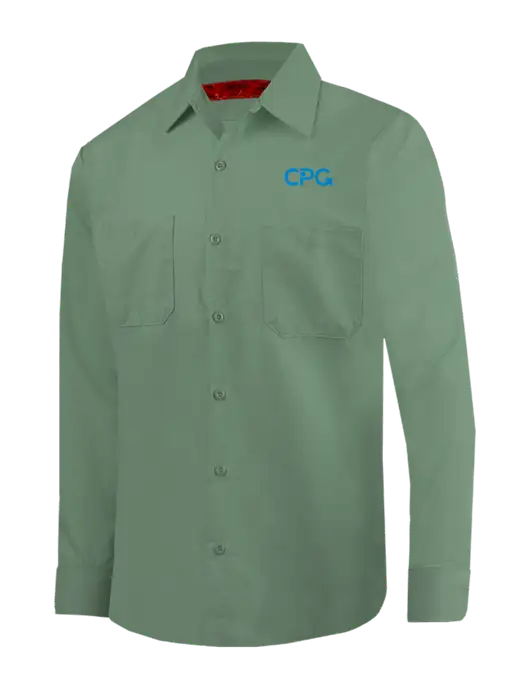 Red Kap Light Green Long Sleeve Work Shirt w/CPG Logo