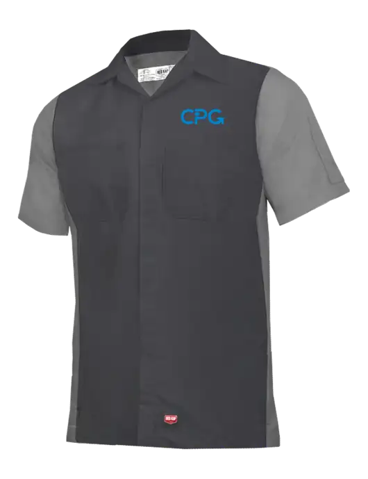 Red Kap Charcoal Grey/ Light Grey Short Sleeve Ripstop Crew Shirt w/CPG Logo