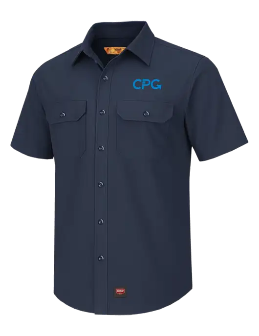 Red Kap Navy Short Sleeve Solid Ripstop Shirt w/CPG Logo