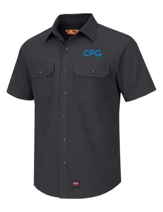 Red Kap Charcoal Short Sleeve Solid Ripstop Shirt w/CPG Logo