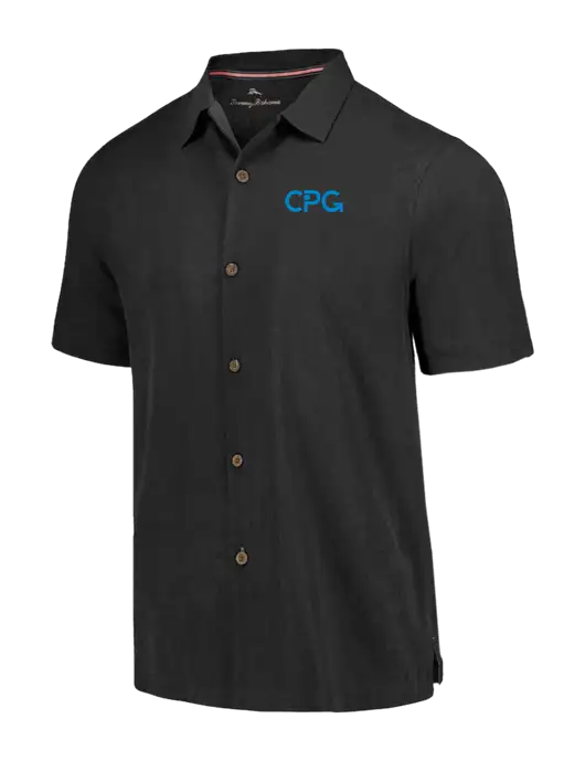 Tommy Bahama Black Tropic Isles Short Sleeve Shirt w/CPG Logo