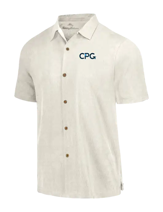 Tommy Bahama Ivory Tropic Isles Short Sleeve Shirt w/CPG Logo