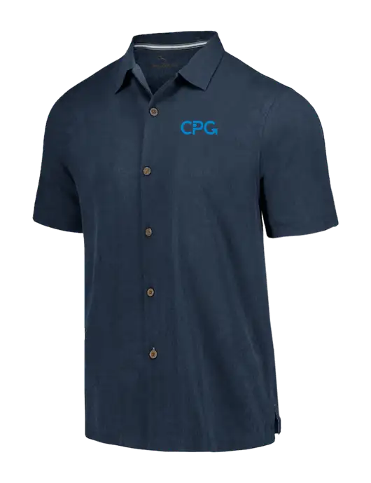Tommy Bahama Navy Tropic Isles Short Sleeve Shirt w/CPG Logo