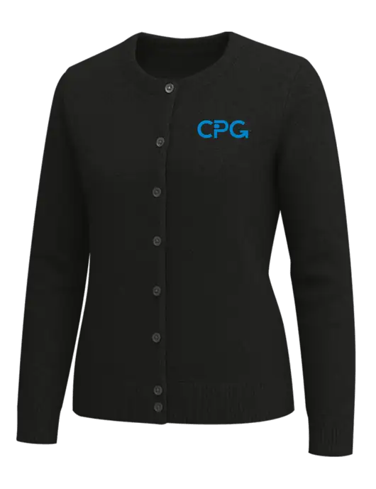 Brooks Brothers Womens Black Washable Merino Cardigan Sweater w/CPG Logo