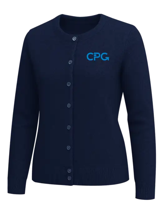Brooks Brothers Womens Navy Washable Merino Cardigan Sweater w/CPG Logo