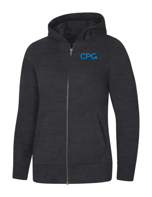 Womens Charcoal Heather Re-Fleece Full-Zip Hoodie w/CPG Logo