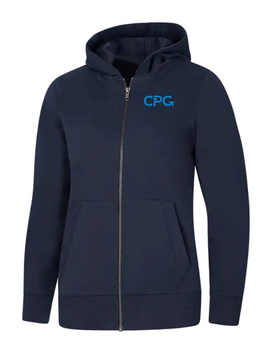 Womens Navy Re-Fleece Full-Zip Hoodie w/CPG Logo