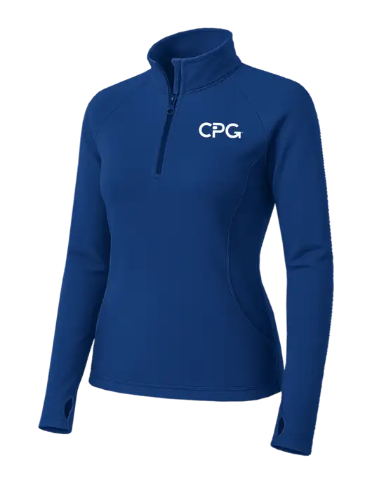 Dark Royal Womens Sport Wick Stretch 1/4 Zip Pullover w/CPG Logo