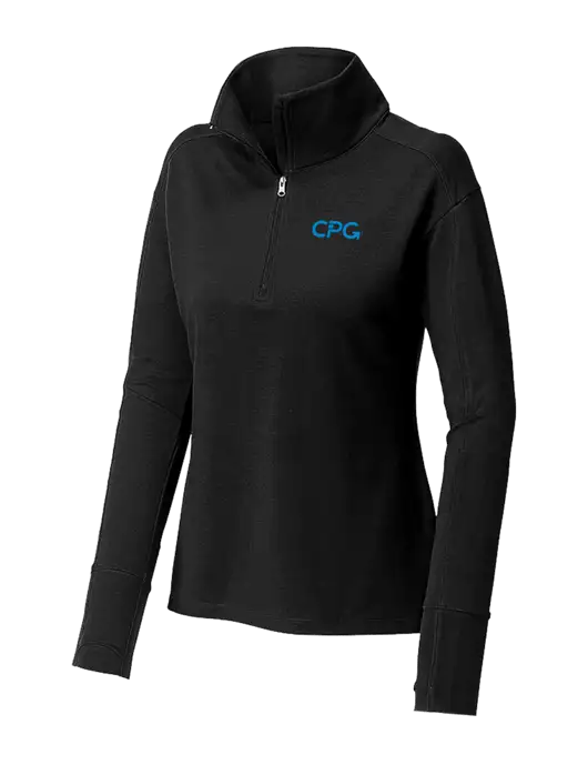 Womens Sport-Wick Flex Fleece Black 1/4-Zip w/CPG Logo