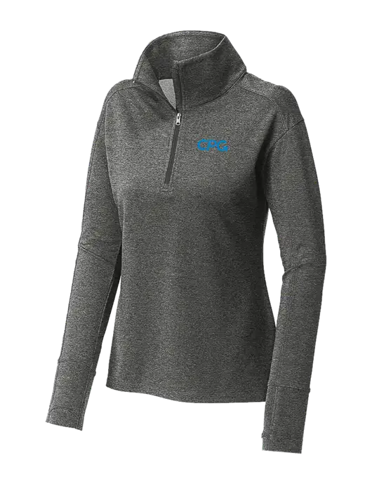 Womens Sport-Wick Flex Fleece Dark Grey Heather 1/4-Zip w/CPG Logo