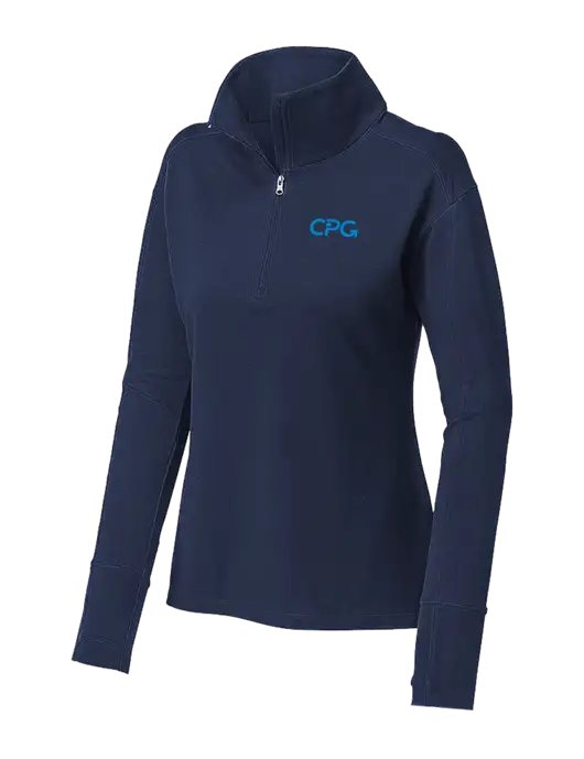 Womens Sport-Wick Flex Fleece Dark Navy 1/4-Zip w/CPG Logo