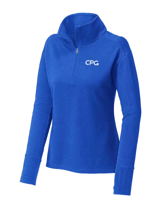 Womens Sport-Wick Flex Fleece Royal Blue 1/4-Zip w/CPG Logo