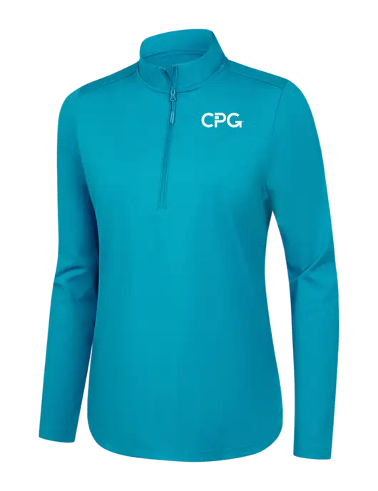  Womens Light Sapphire C-FREE Double Knit 1/4-Zip w/CPG Logo