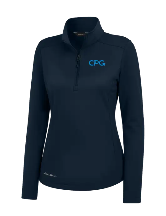 Eddie Bauer Womens Navy Smooth Mid Layer Fleece 1/2-Zip w/CPG Logo