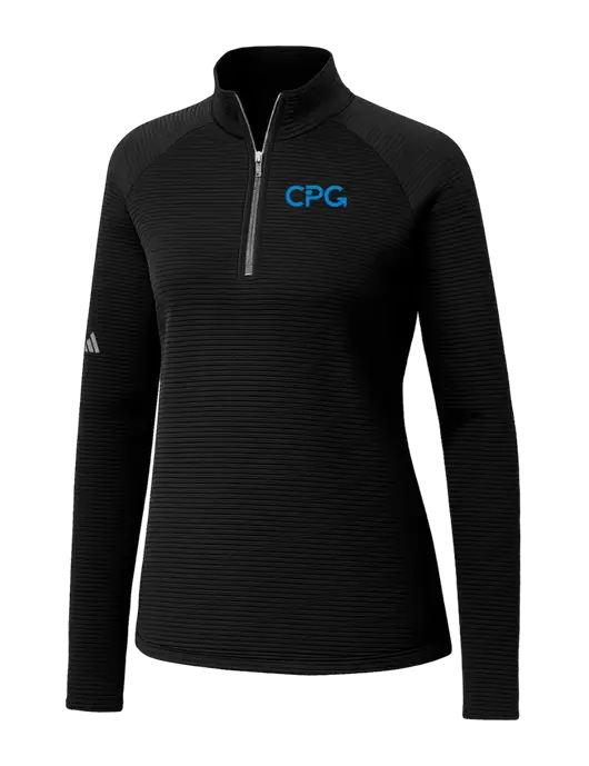 Adidas Womens Black Spacer Quarter-Zip Pullover  w/CPG Logo