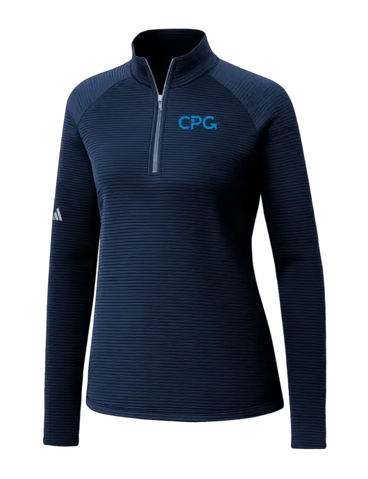 Adidas Womens Navy Spacer Quarter-Zip Pullover  w/CPG Logo