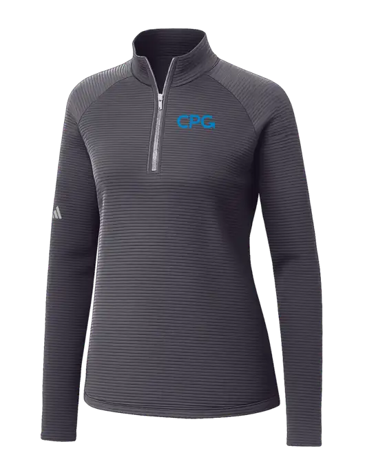Adidas Womens Medium Grey Spacer Quarter-Zip Pullover  w/CPG Logo