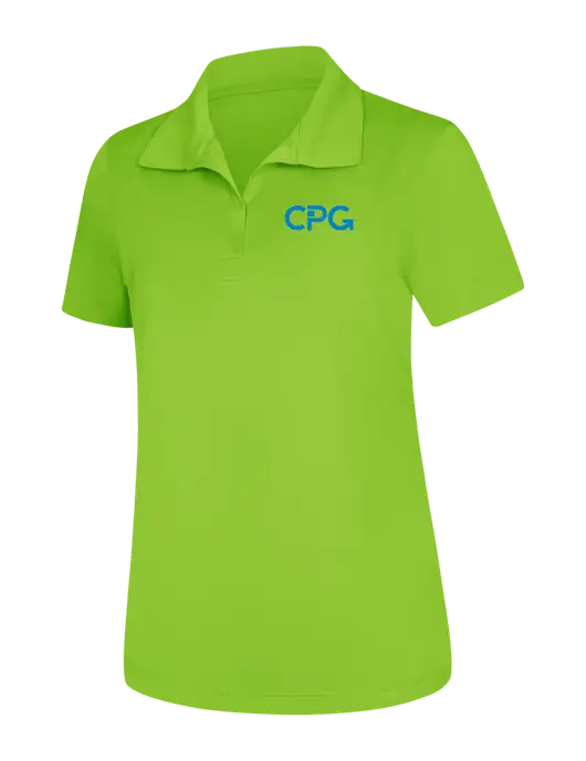Womens Lime Green Micropique Sport-Wick Polo w/CPG Logo