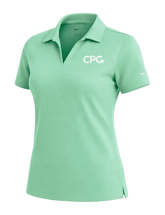 NIKE Very Light Green Womens Dri-Fit Micro Pique Polo w/CPG Logo