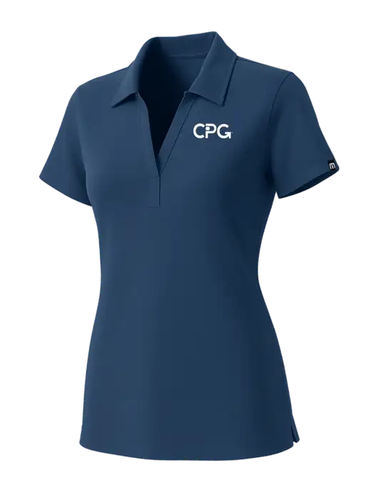 TravisMathew Womens Sapphire Medium Dark Glenview Solid Polo w/CPG Logo