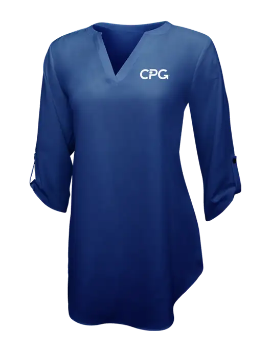 Dark Royal Womens 3/4 Sleeve Tunic Blouse w/CPG Logo