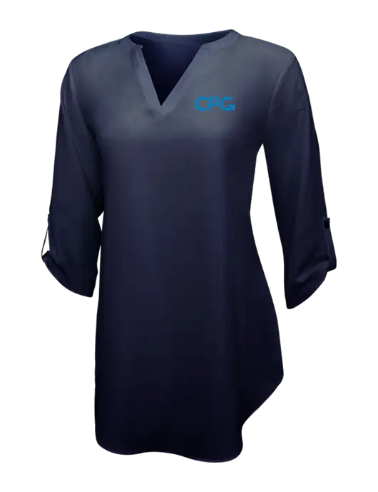 Navy Womens 3/4 Sleeve Tunic Blouse w/CPG Logo
