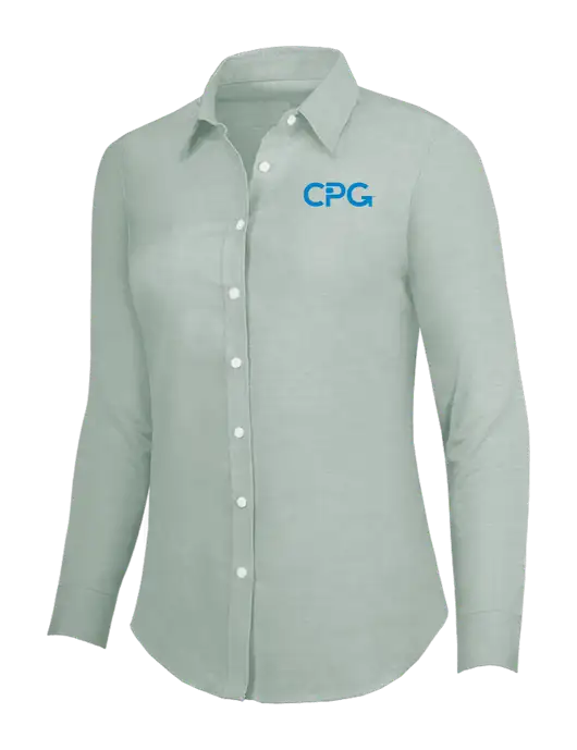 Very Light Green Womens SuperPro Oxford Shirt w/CPG Logo