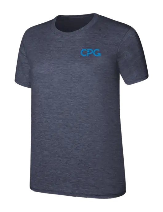 Womens Ring Spun Heather Navy 4.5 oz T-Shirt w/CPG Logo