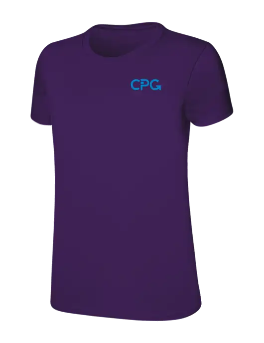 Womens Ring Spun Purple 4.5 oz T-Shirt w/CPG Logo