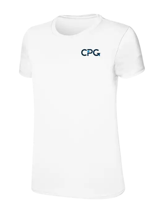 Womens Ring Spun White 4.5 oz T-Shirt w/CPG Logo