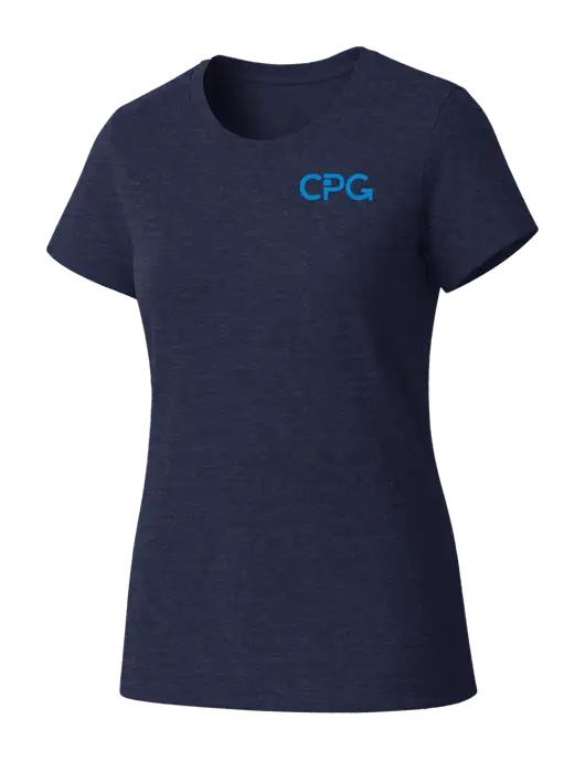 Womens Seriously Soft Heathered Navy T-Shirt w/CPG Logo