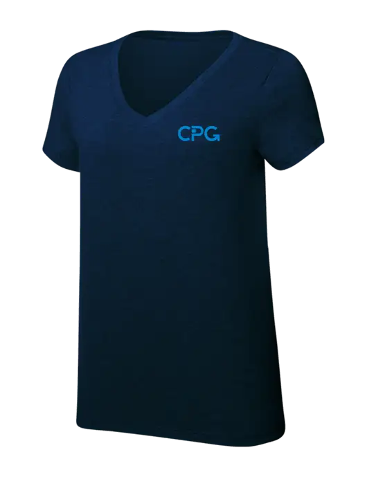 Womens Simply Soft V-Neck New Navy 4.5oz  Poly/Combed Ring Spun Cotton T-Shirt w/CPG Logo