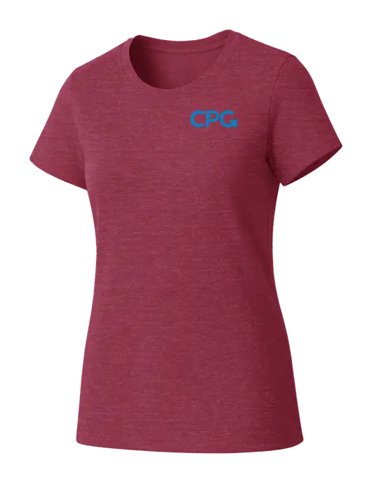 Womens Seriously Soft Heathered Cardinal T-Shirt w/CPG Logo