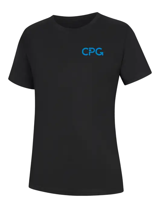Womens Black Core Blend Tee w/CPG Logo