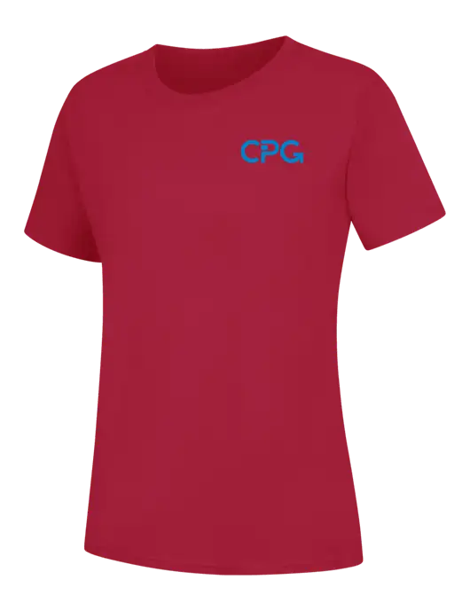 Womens Red Core Blend Tee w/CPG Logo