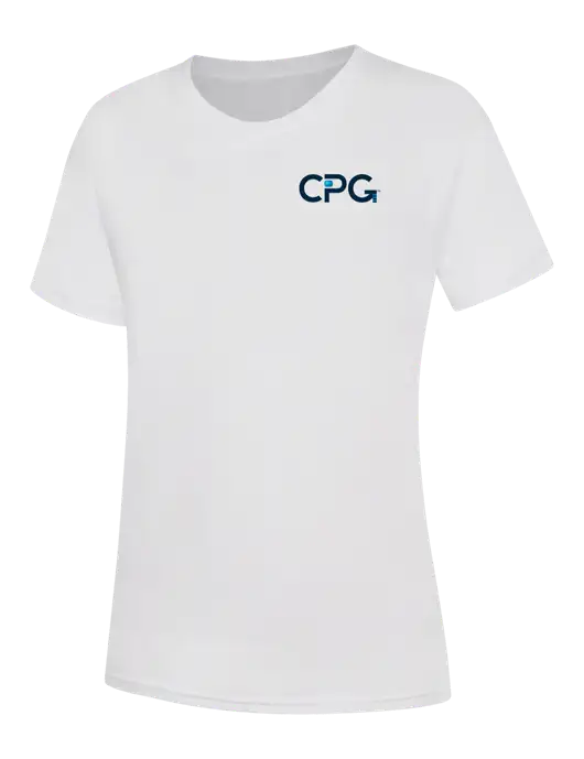 Womens White Core Blend Tee w/CPG Logo