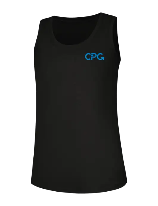 Womens Black Perfect Tri Racerback Tank w/CPG Logo