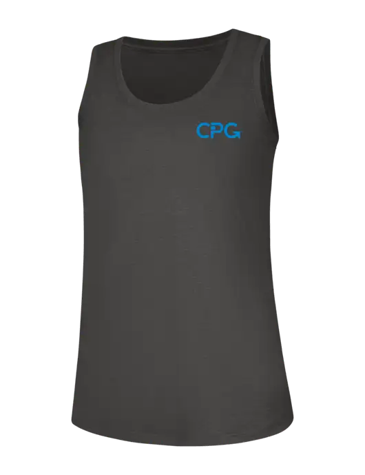 Womens Dark Grey Heather Perfect Tri Racerback Tank w/CPG Logo