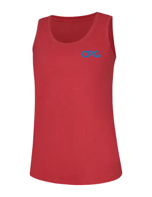 Womens Red Frost Perfect Tri Racerback Tank w/CPG Logo