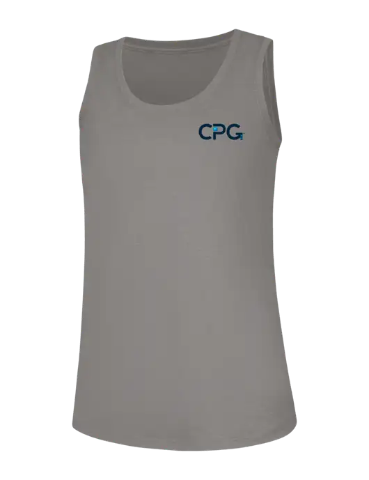 Womens Light Grey Frost Perfect Tri Racerback Tank w/CPG Logo
