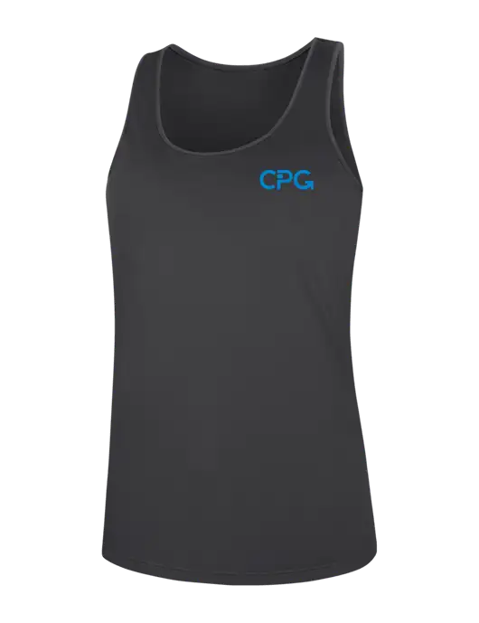 Womens Dark Grey PosiCharge Competitor Racerback Tank w/CPG Logo