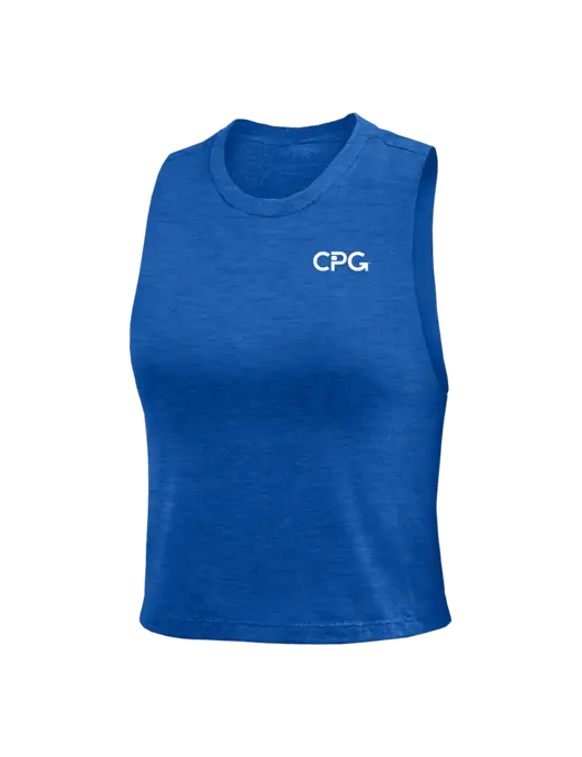 BELLA+CANVAS Womens Heather Royal Racerback Crop Tank  w/CPG Logo