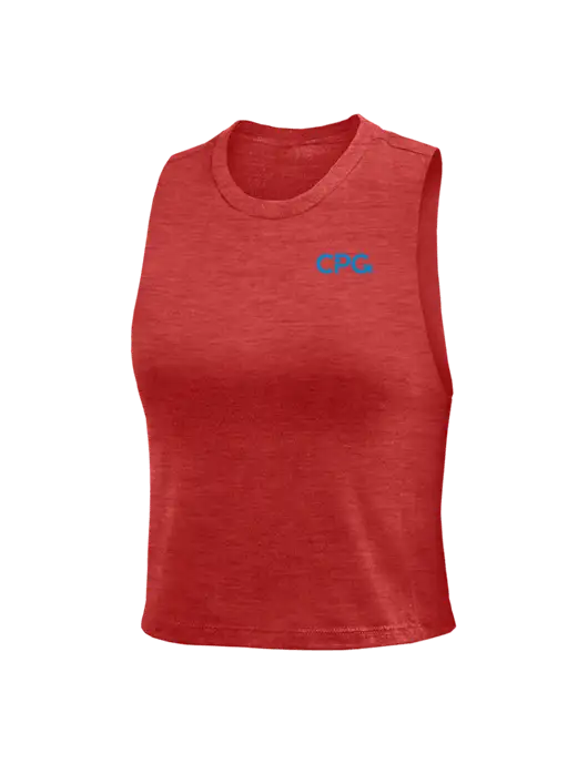 BELLA+CANVAS Womens Heather Red Racerback Crop Tank  w/CPG Logo