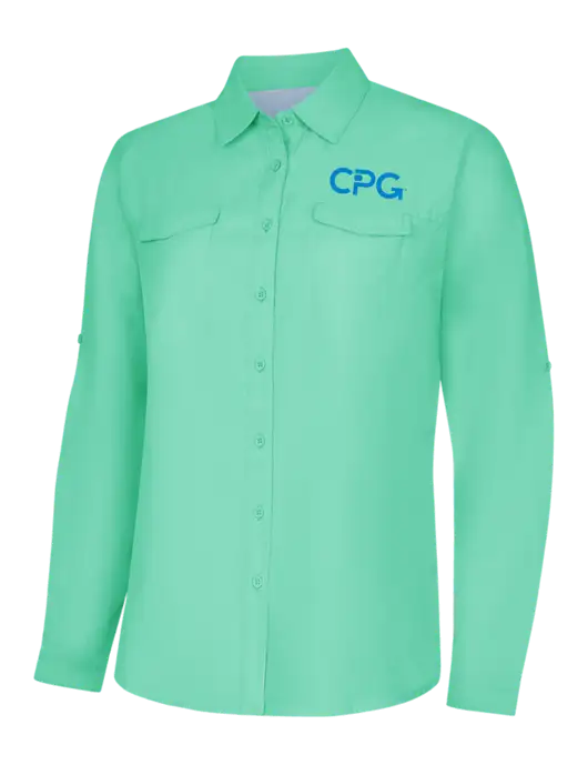 Womens Light Green Long Sleeve UV Daybreak Shirt w/CPG Logo